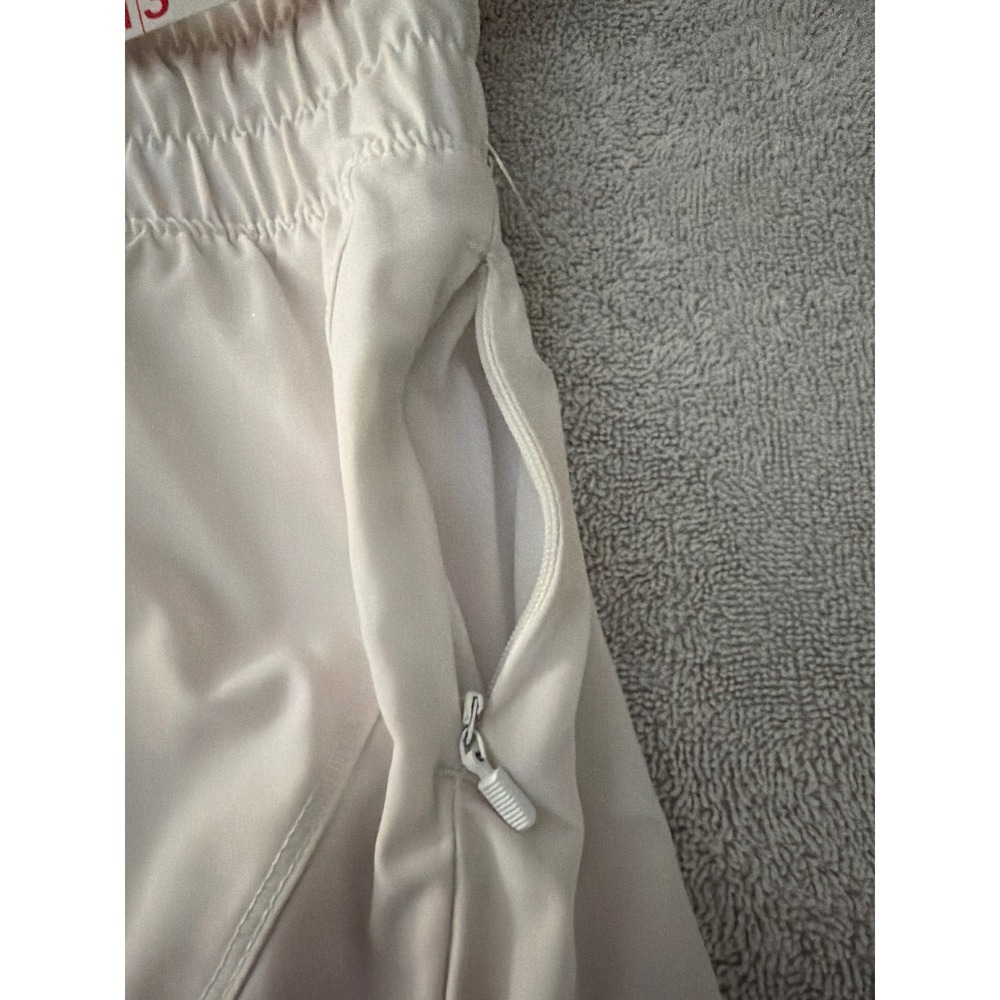 Avia Womens White 2-in-1 Running Shorts Smocked Waist Zipper Pocket Size S 4-6 - Picture 3 of 5